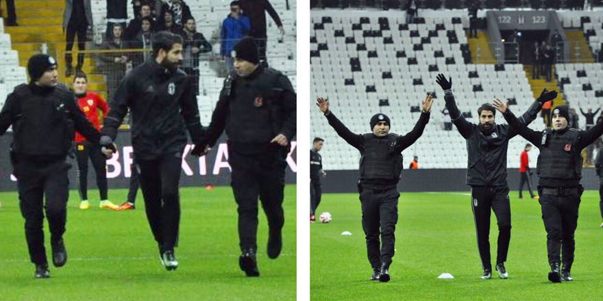 Maç öncesi üçlüyü polisler çekti